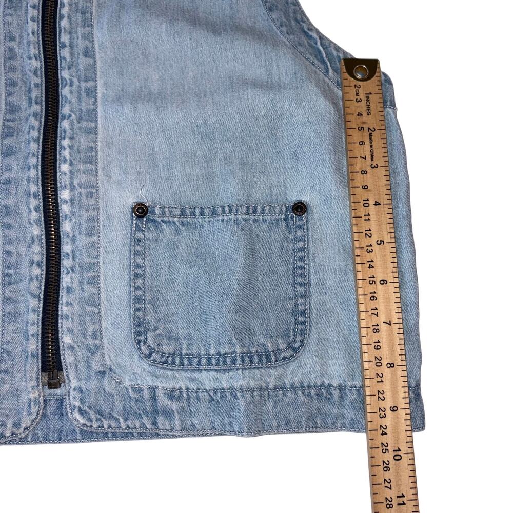 Vintage Liz Claiborne 90s Denim Light Wash Zip utility Y2k Grunge - Picture 8 of 9